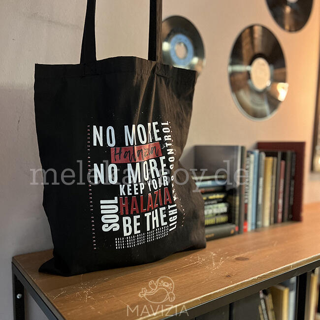 rotfarbige Umsetzung Halazia Jutetasche